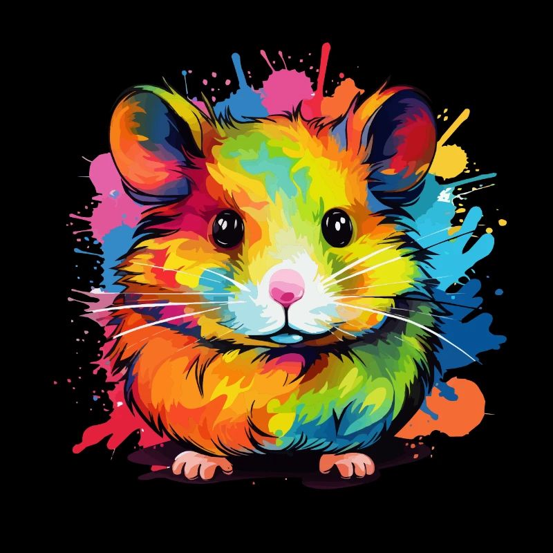 Bunter Hamster Farbkleckse Farbspritzer