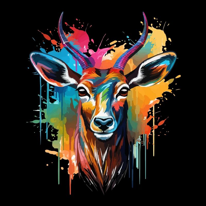 Buntes Impala Farbkleckse Farbspritzer