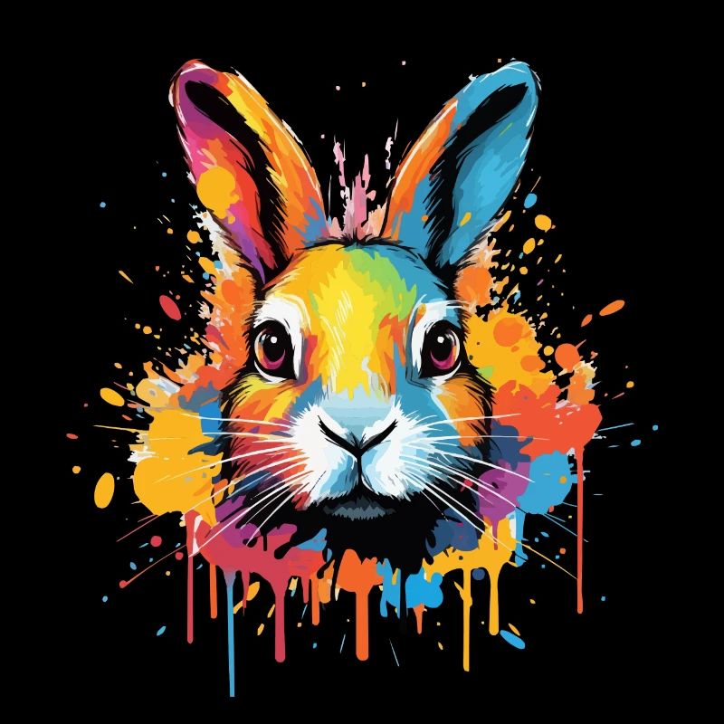 Bunter Hase Farbkleckse Farbspritzer