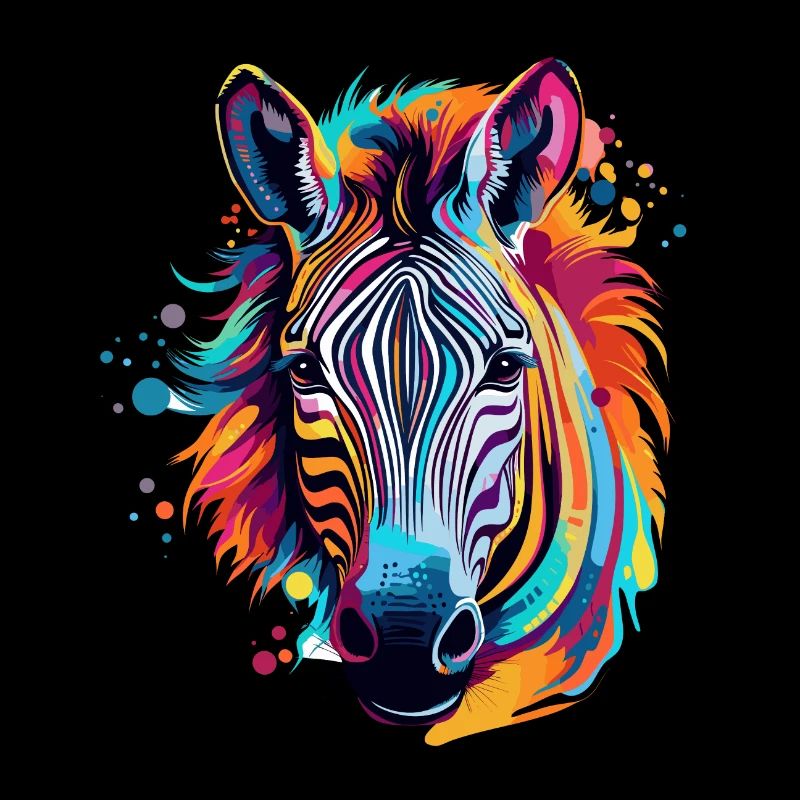 Buntes Zebra Farbkleckse Farbspritzer