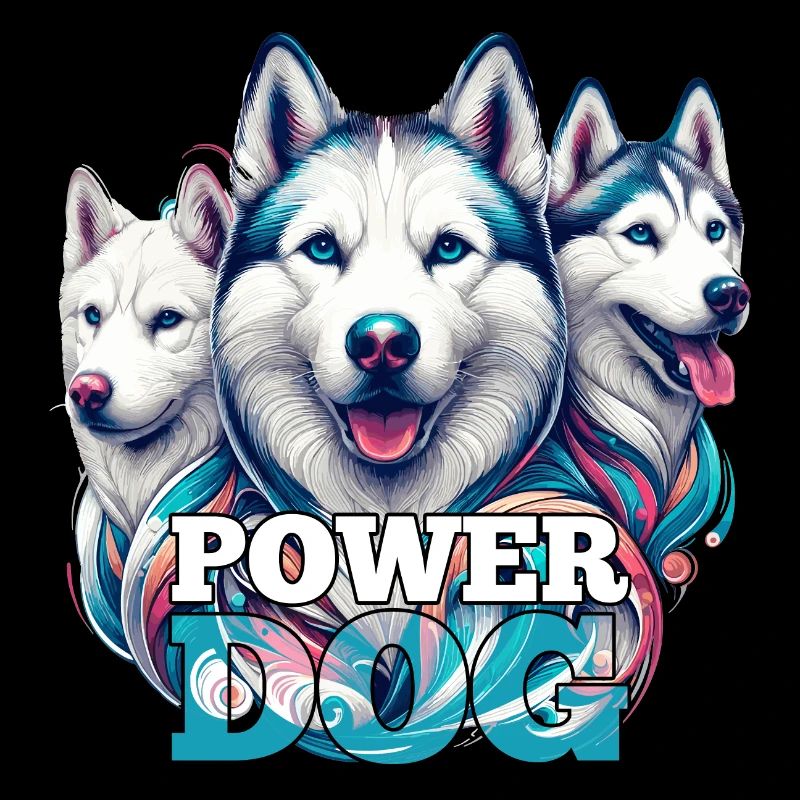 Cadeau de chien de puissance Husky