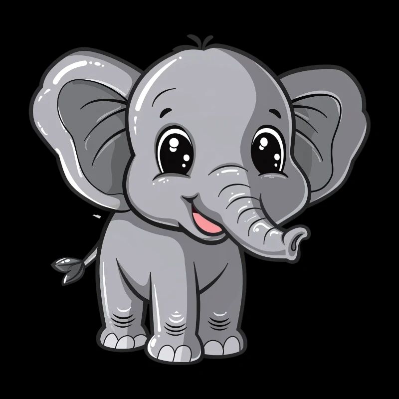 Look mignon de bébé éléphant gris