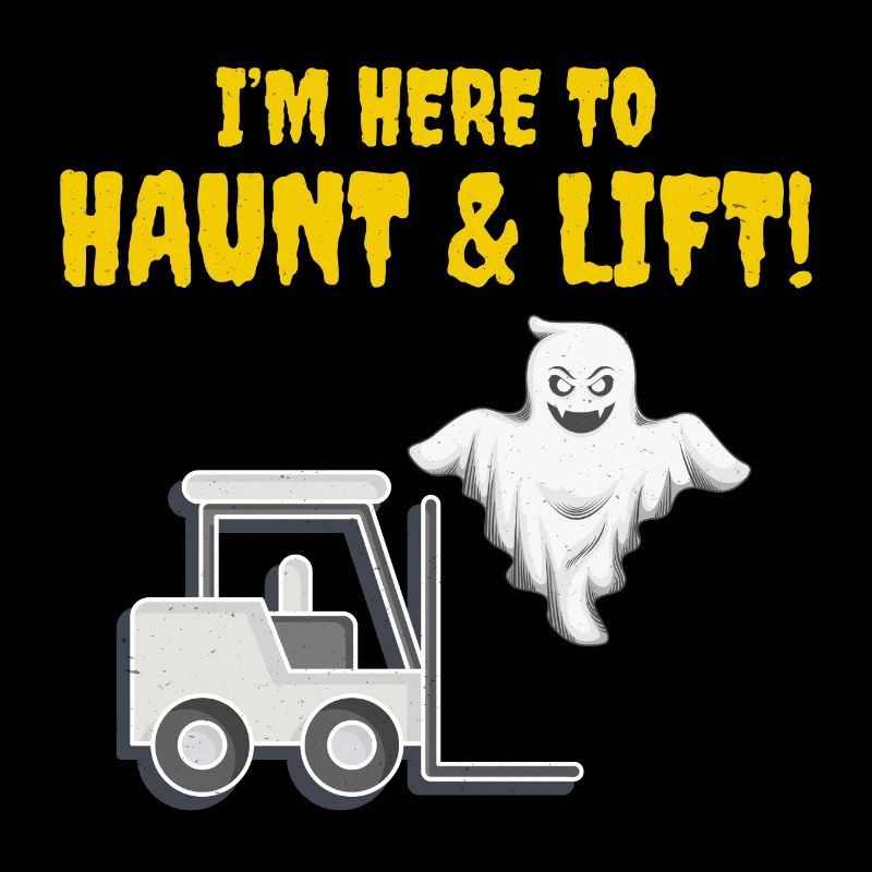Halloween Ghost Forklift Operator Heavy Equipment
