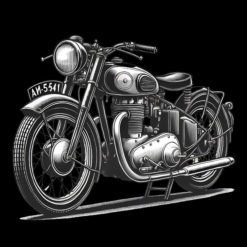 Conception d’art au trait de moto vintage