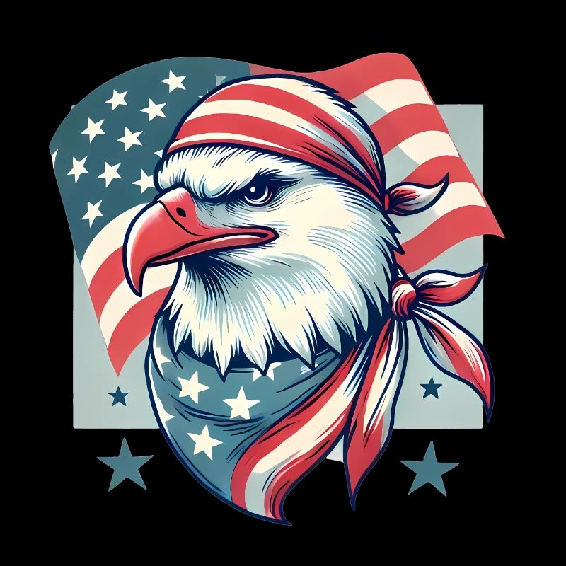 Patriotic Eagle with American Flag