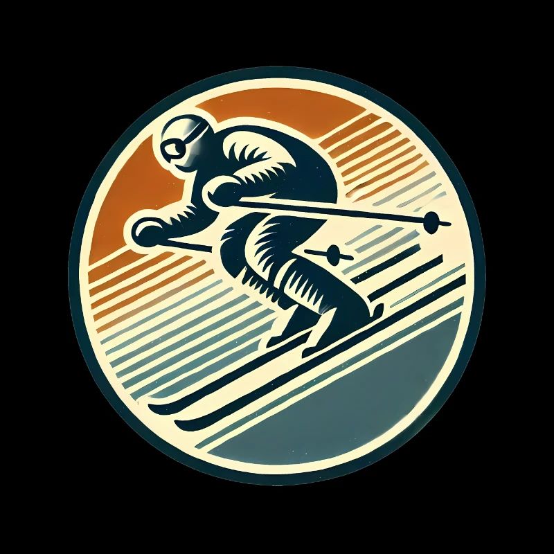 Conception de badge de ski rétro