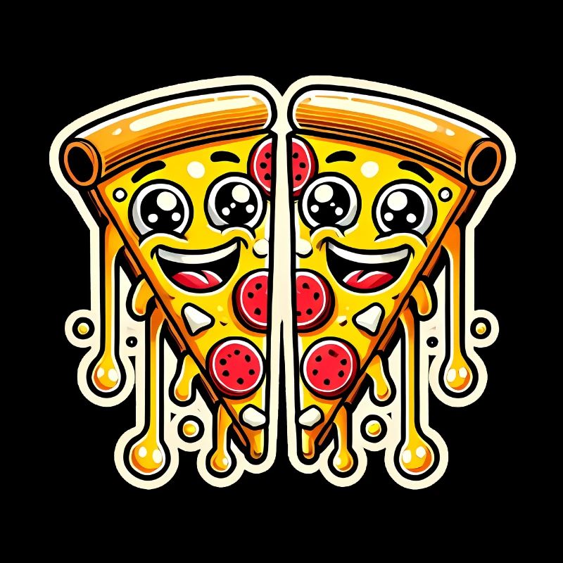 Dormir manger pizza répéter design drôle