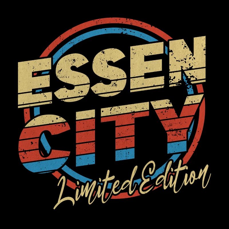 Essen Deutschland Stadt Schrift 80er Stil