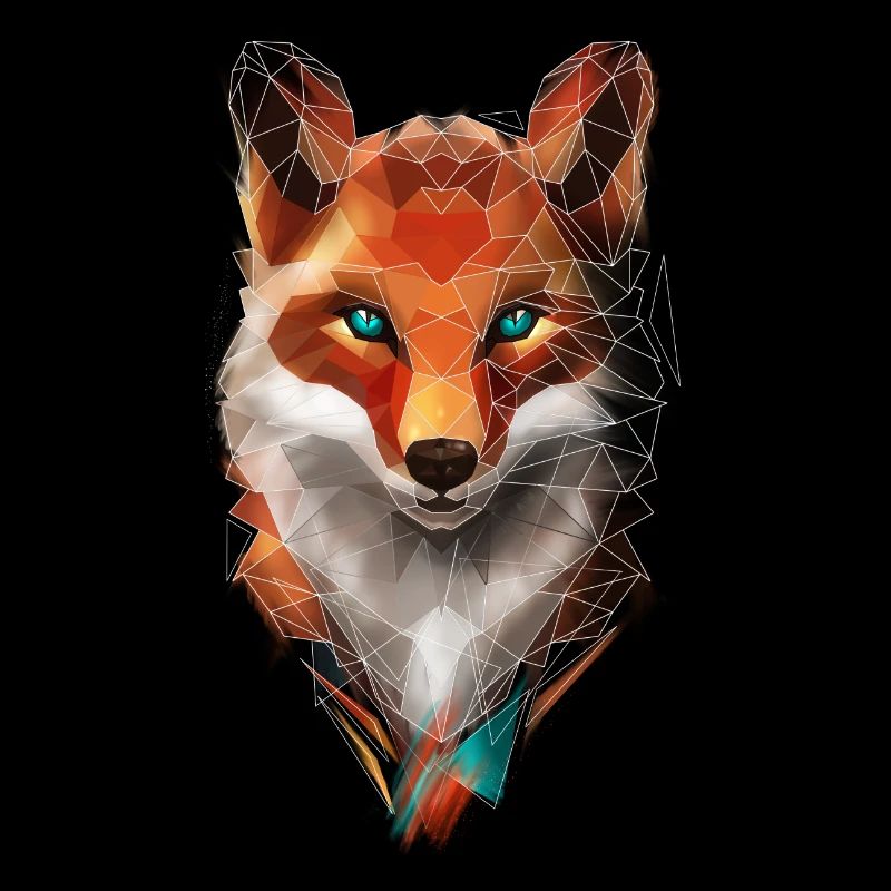 Low Poly Art Fox Wild Animal Geometric Polygon