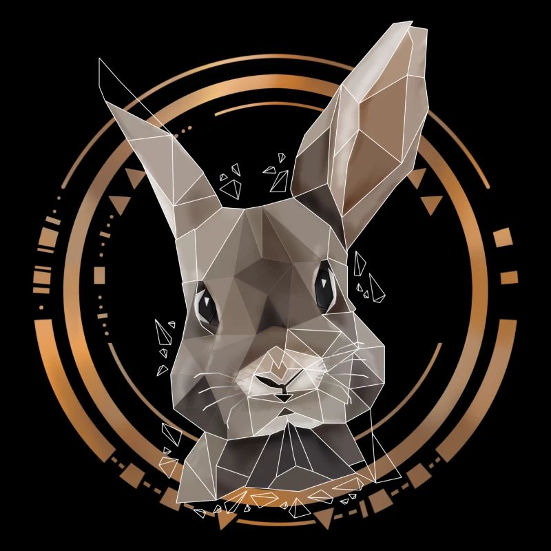Cool Lapin Low Poly Design | Géométrique, triangle