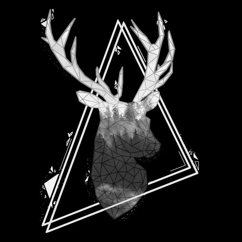 Deer geometric design triangles