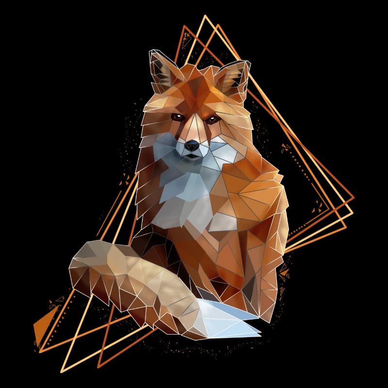 Low Poly Art Fox Cool Polygon Nature Forêt Animal