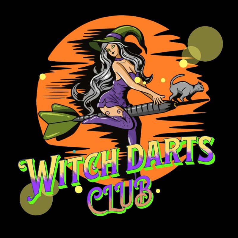 Darts Motif Sorcière Sur Fléchette Flèche