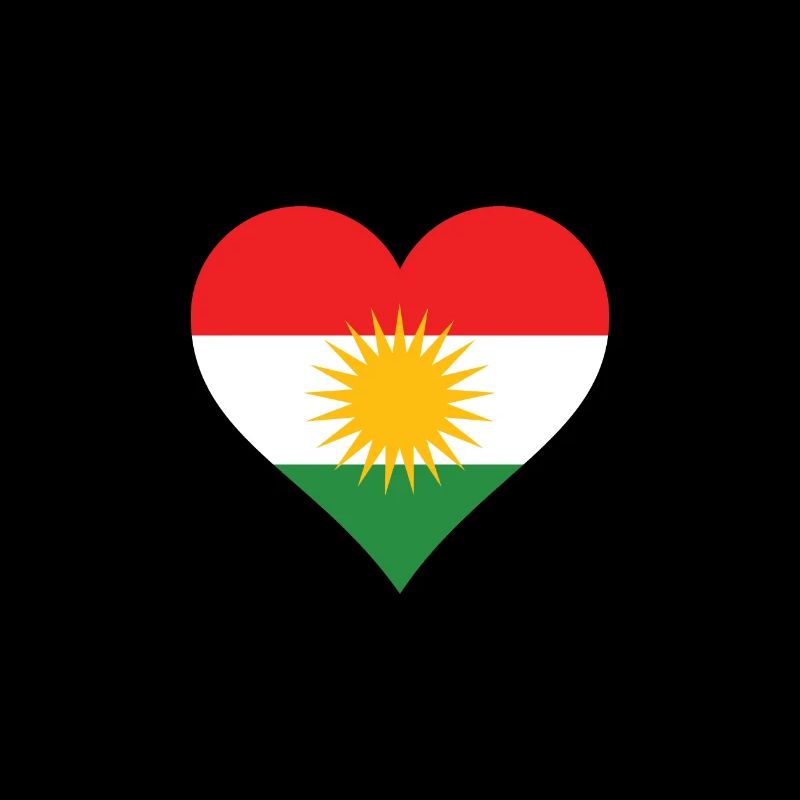 Kurdistan kurde drapeau drapeau coeur