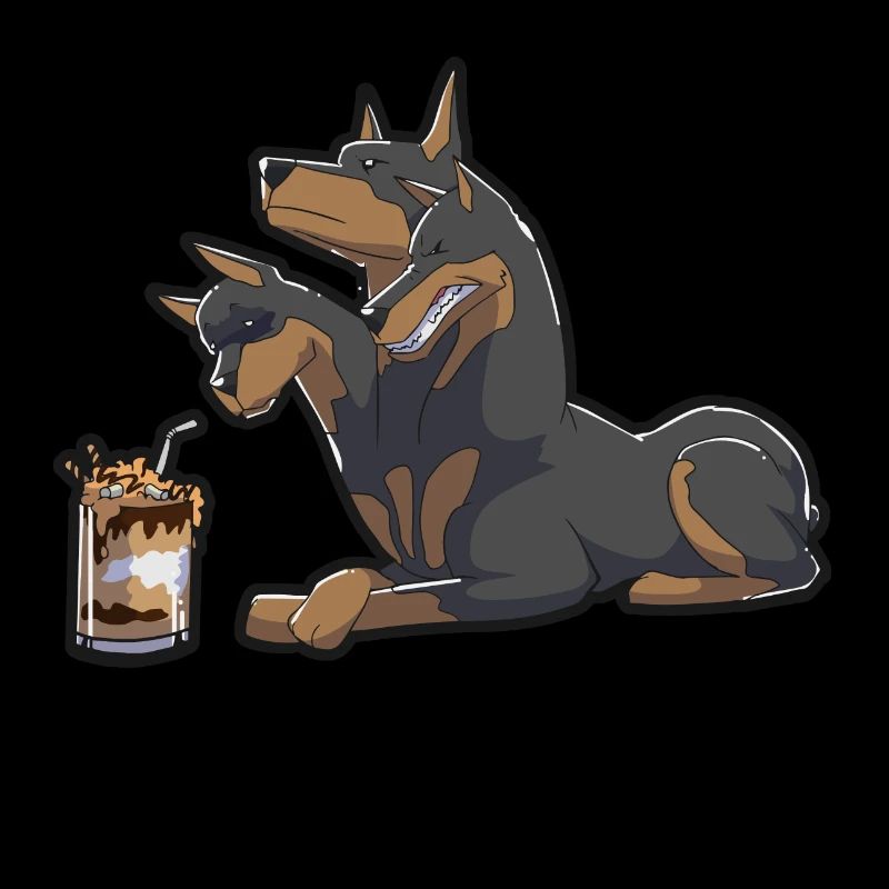 Dobermann Hund Kerberos Milchshake Rasse Geschenk