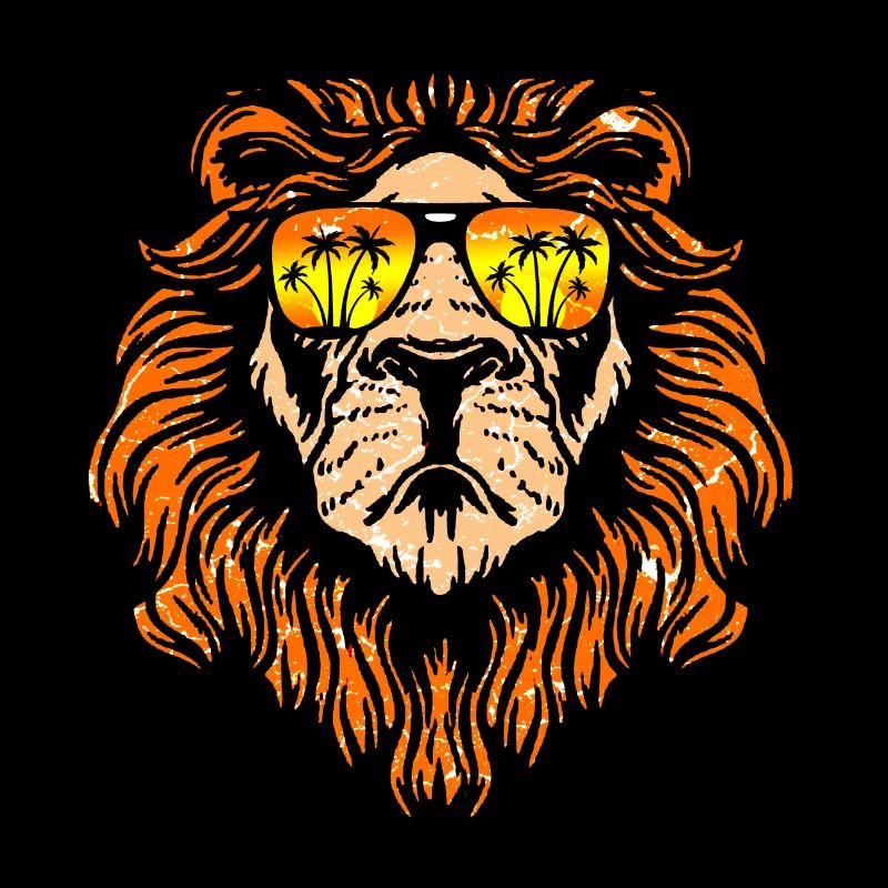 Lion cool avec des lunettes de soleil