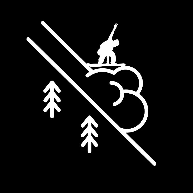 Snowborder on avalanche