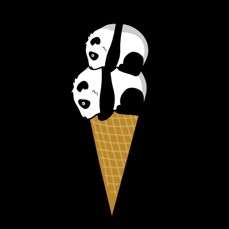 Cadeau de crème glacée avec un ours panda drôle