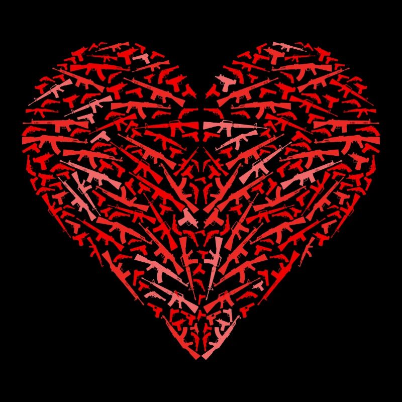 Guns heart firearms machine gun shooting