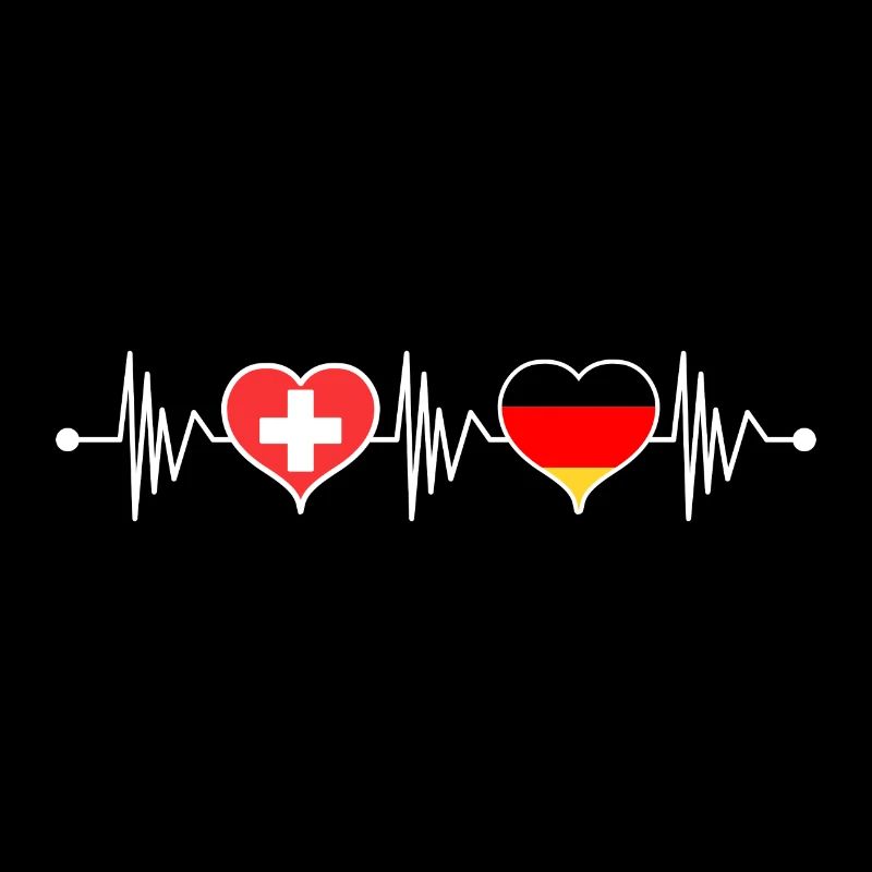 Deutschland Schweiz Schweizer Flagge Herzschlag