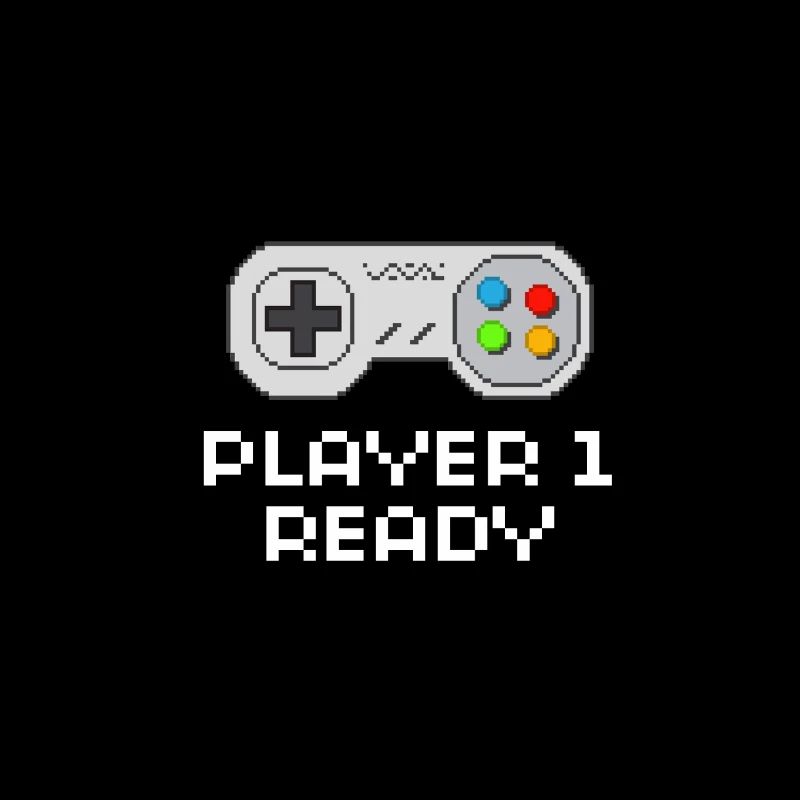Player One Ready Tee 8 bits Shirt Joypad Retro Game
