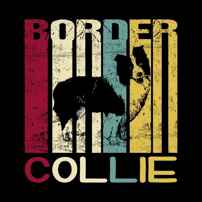 Border Collie Hunderasse Retro Vintage Silhouette