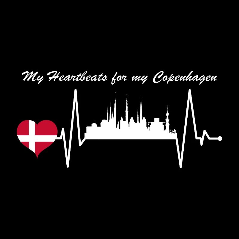 Copenhague Danemark Skyline Drapeau Heartbeat