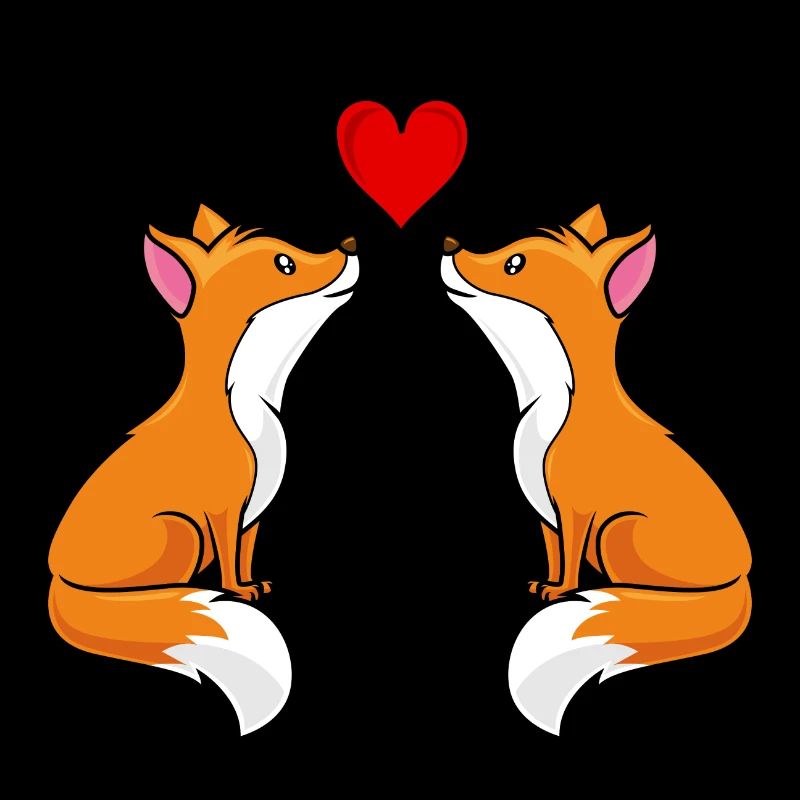 fuchs comic liebe herz paar