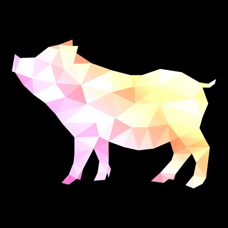 cochon polygone cochon coloré