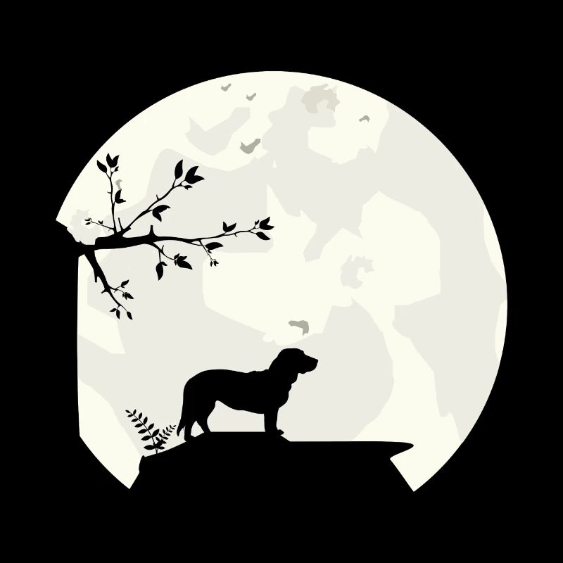 Silhouette de pleine lune Alpine Dachsbracke