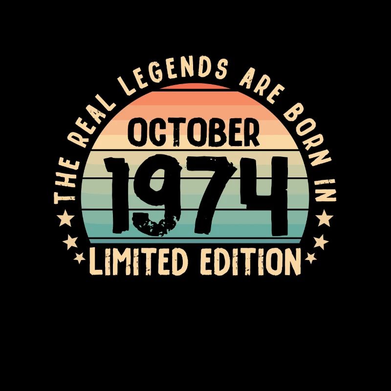 Born in 1974 Tee Vintage Legend Born in October