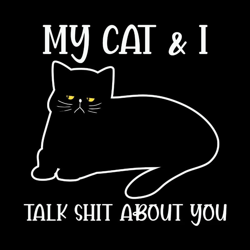 Cat Citation Mon chat et je parle de toi Chat noir