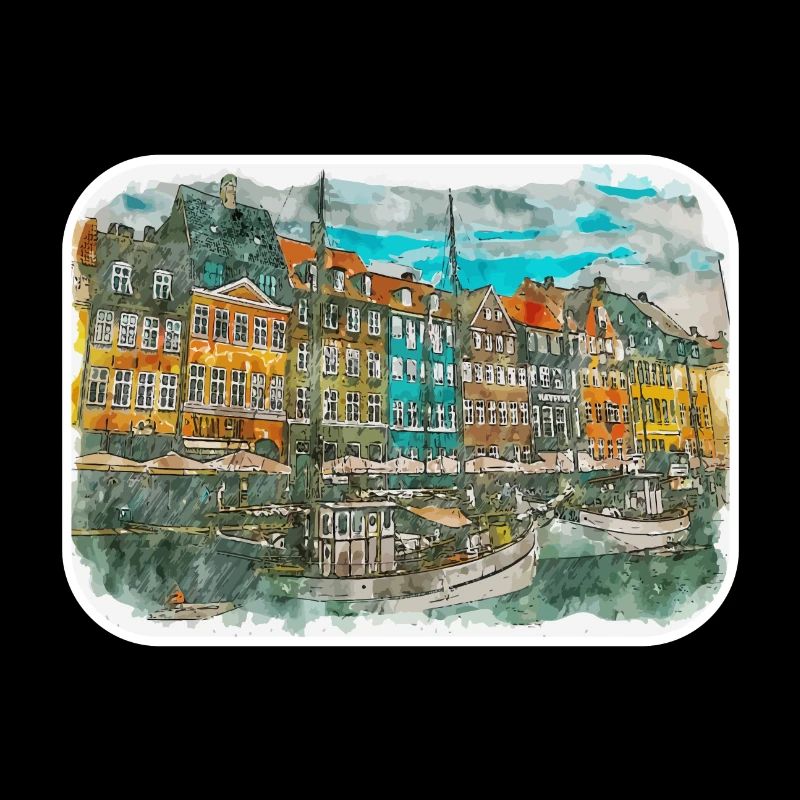 Copenhague Danemark Aquarelle Sketch Illustration