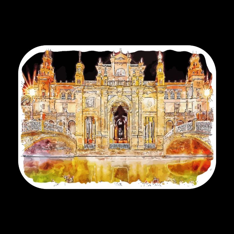 Espagne Aquarelle Esquisse Dessinée à la main Illustration