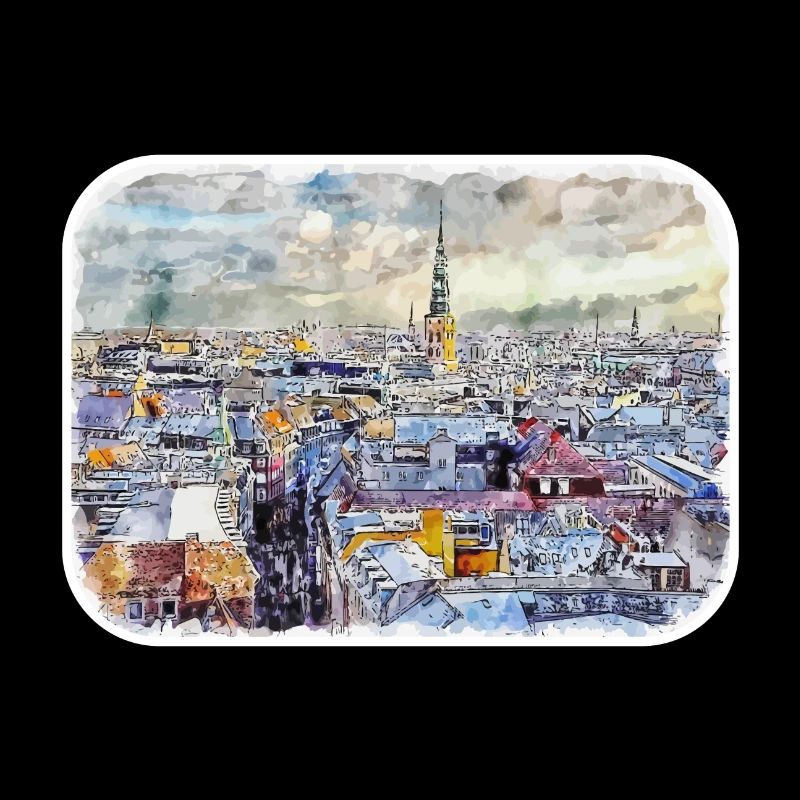 Copenhague Danemark Aquarelle Sketch Illustration