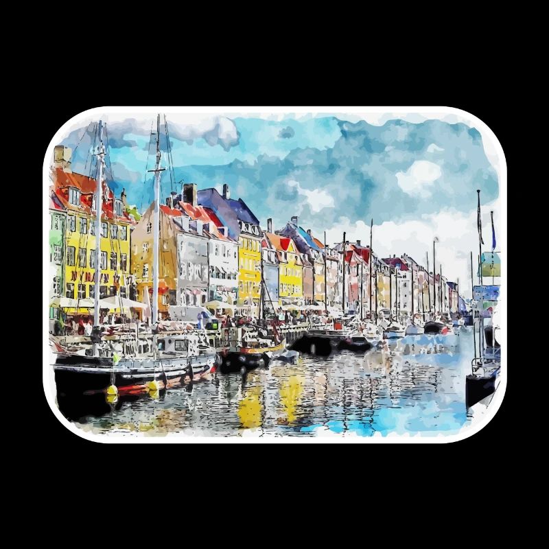 Copenhague Danemark Aquarelle Sketch Illustration