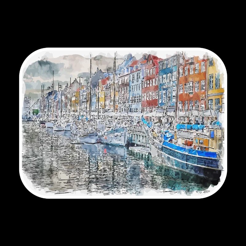 Copenhague Danemark Aquarelle Sketch Illustration