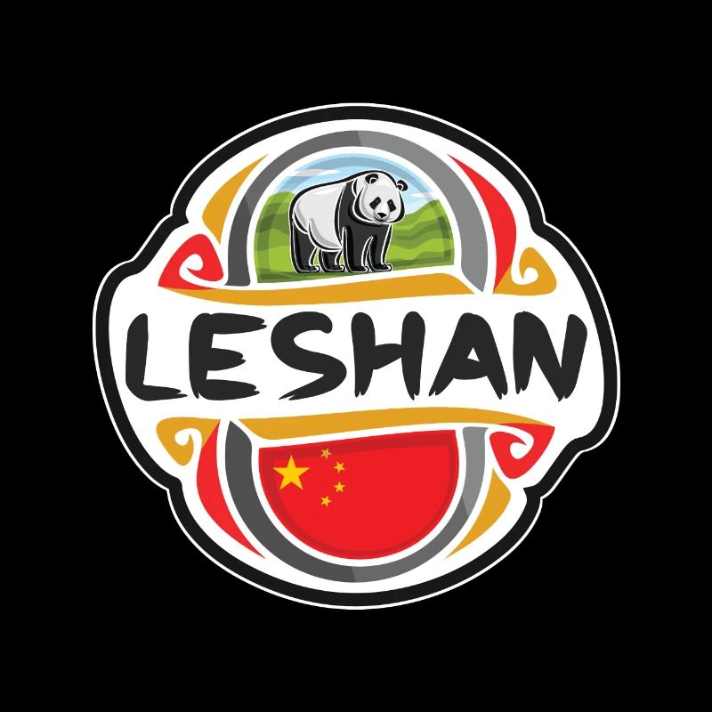 Leshan Chine Drapeau Badge Souvenir de Voyage Timbre