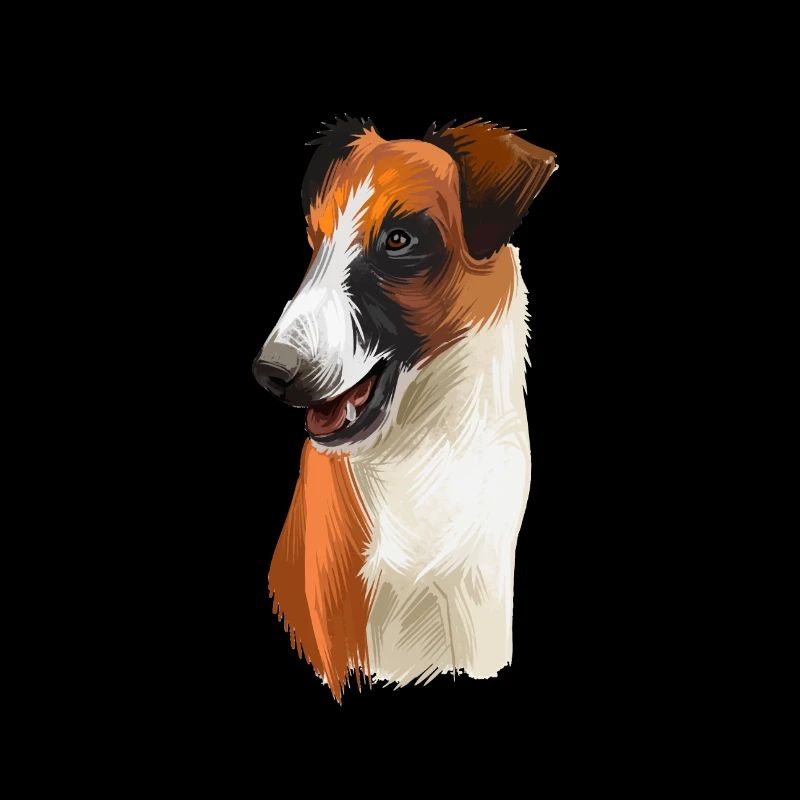 Smooth Fox Terrier Dog Watercolor Illustration