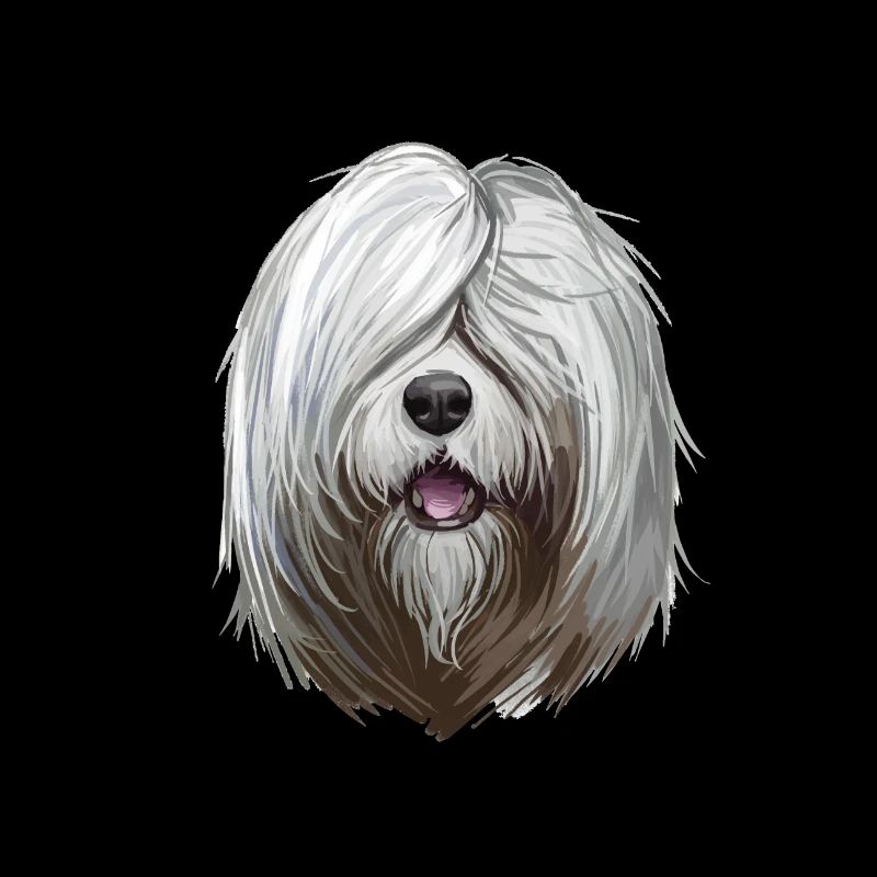 Illustration de l’aquarelle du chien Ovcharka de Russie du Sud