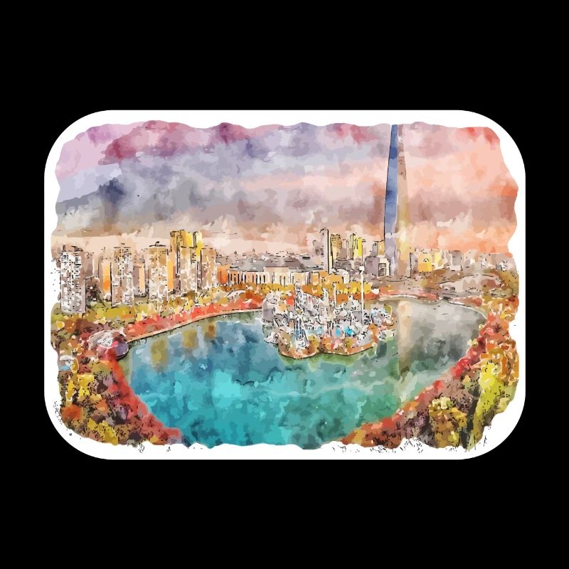 Corée du Sud Point de repère Aquarelle Dessin d’esquisse