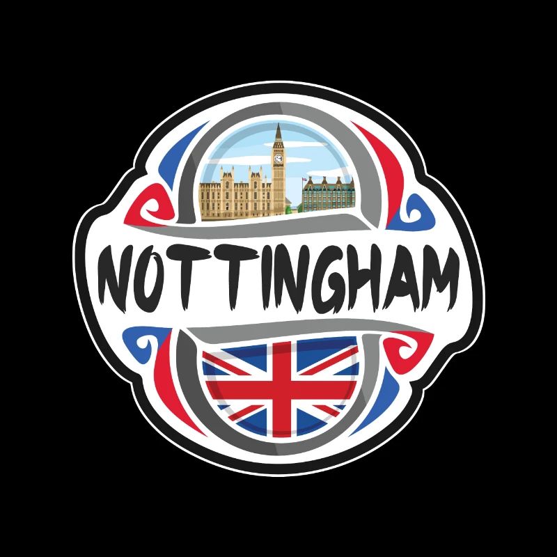Nottingham Royaume-Uni Drapeau Du Royaume-Uni Souvenir de voyage