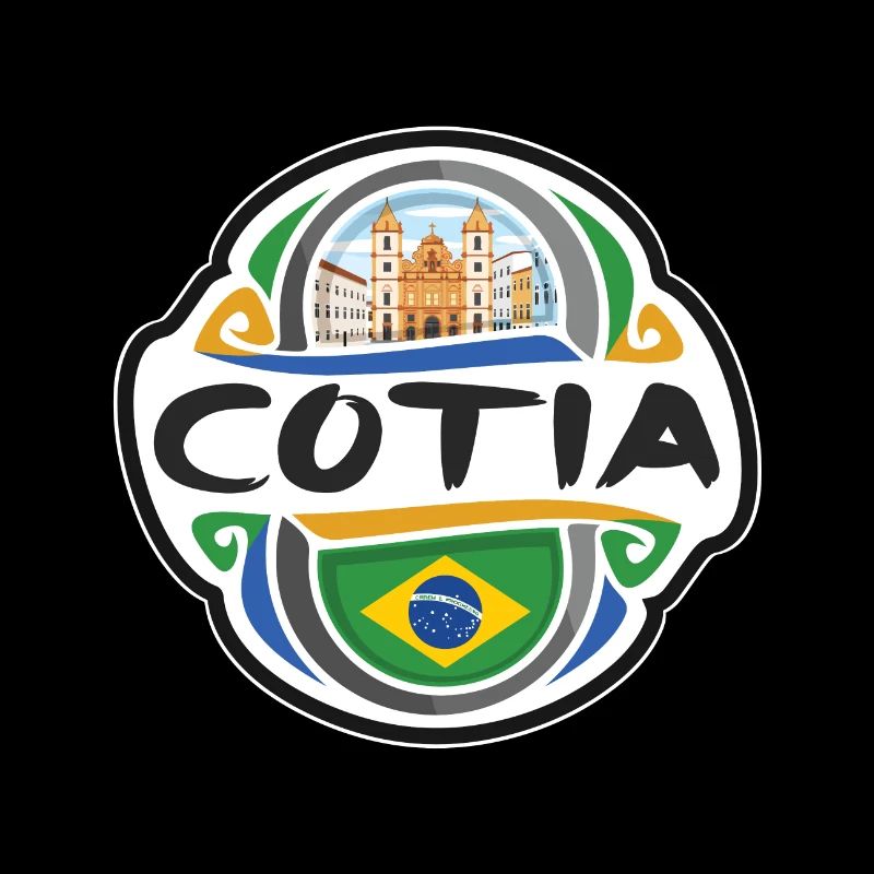 Cotia Brésil Drapeau Badge Voyage Souvenir Timbre