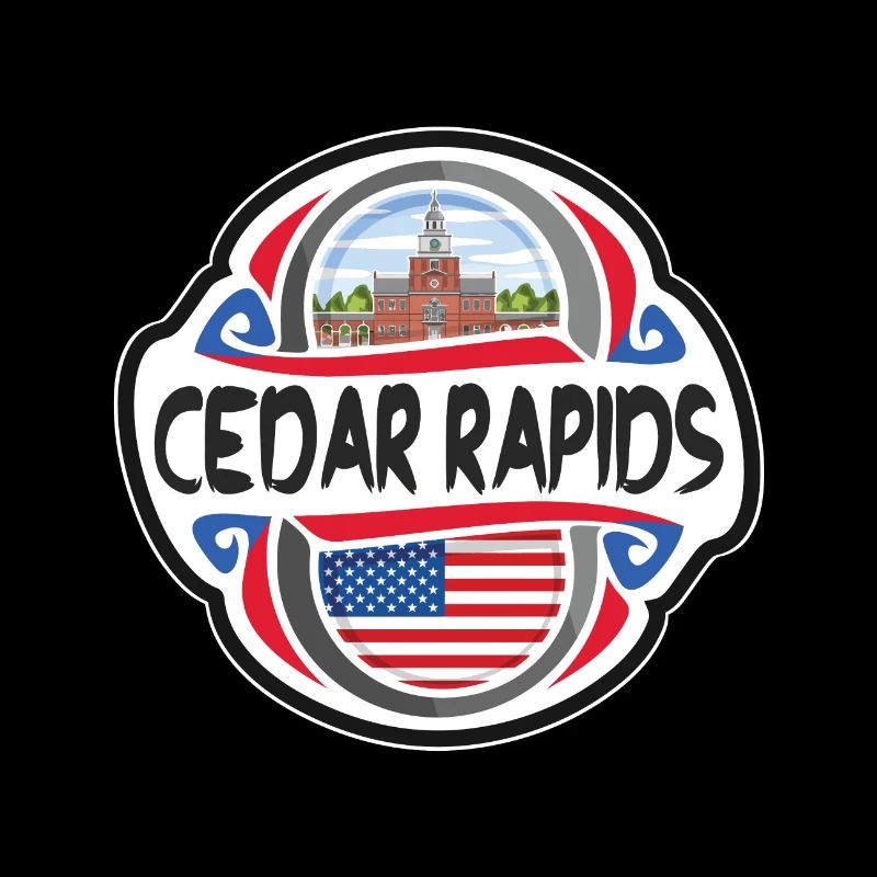 Cedar Rapids États-Unis Drapeau des États-Unis Voyage Souveni
