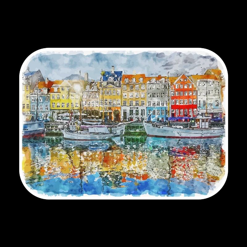 Copenhague Danemark Aquarelle Sketch Illustration