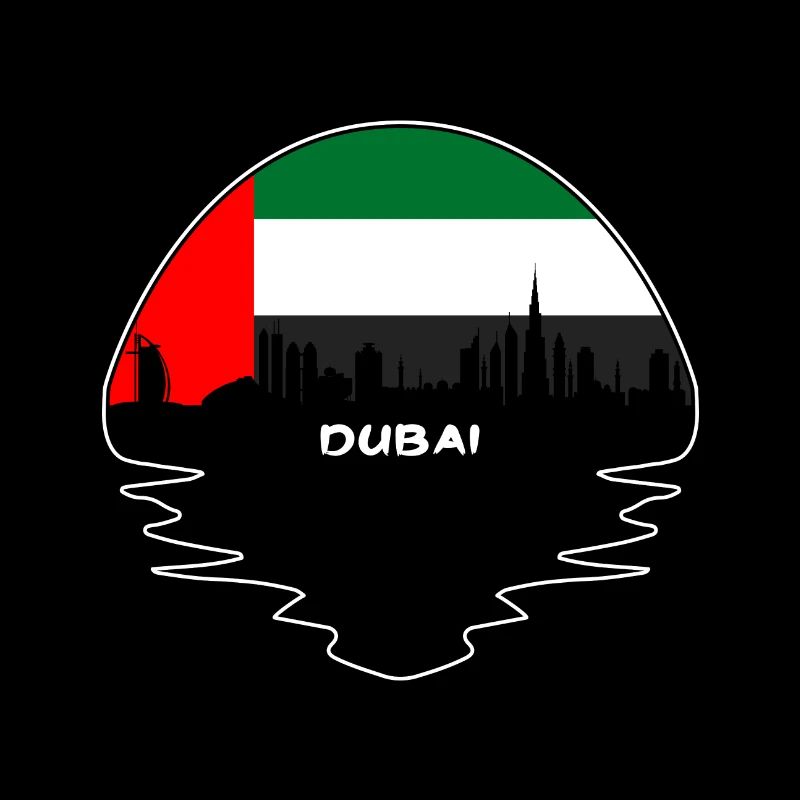 Dubaï Eau Flag Skyline Silhouette Voyage