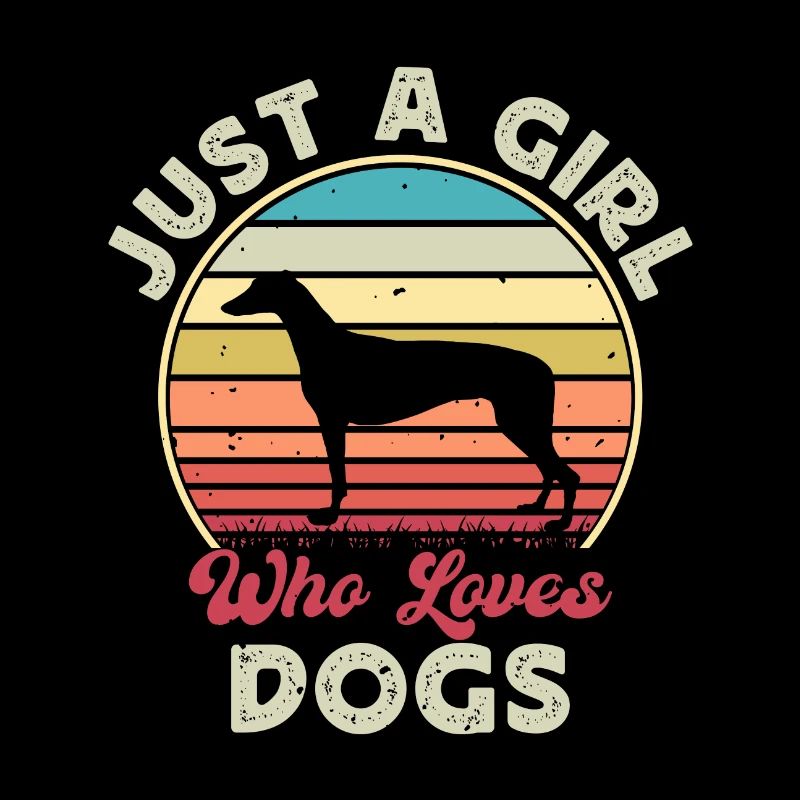 Grey Hound Hund Lover Silhouette Vintage Sunset