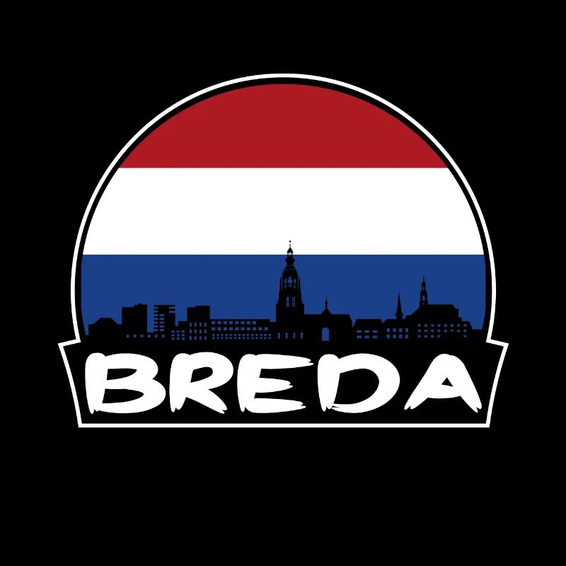 Breda Pays-Bas Flag Skyline Silhouette Voyage