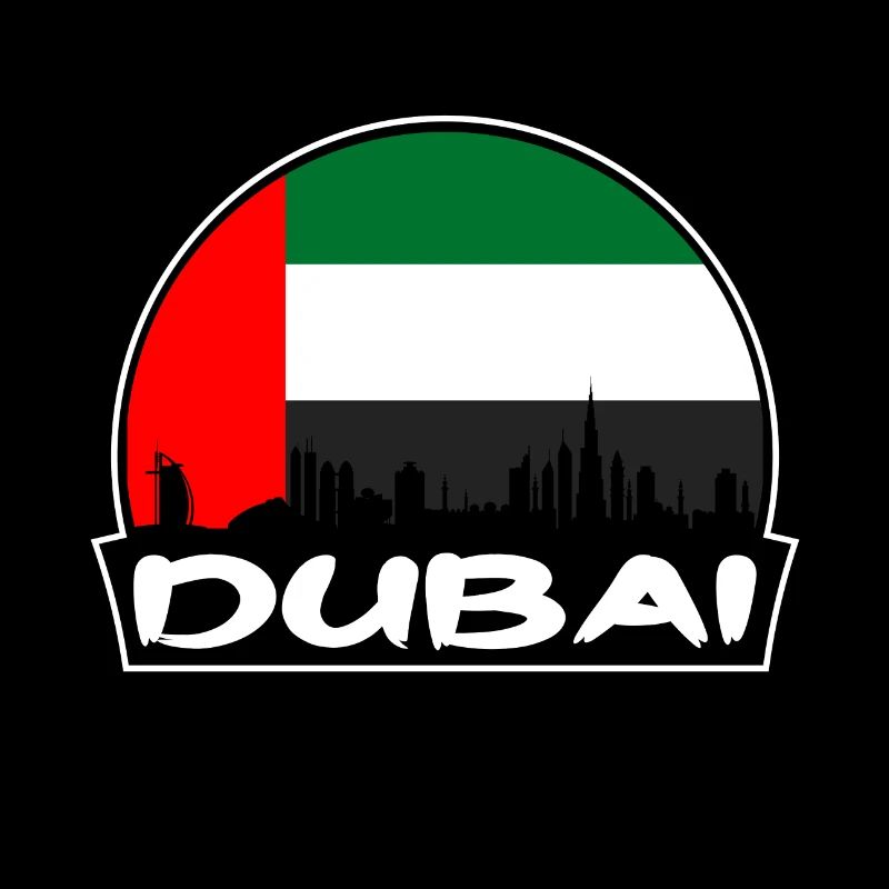 Dubaï Eau Flag Skyline Silhouette Voyage