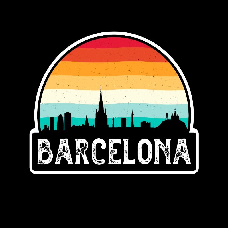 Barcelone Espagne Flag Skyline Souvenir de voyage